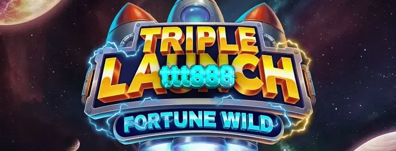 Tampilan layar utama slot Triple Launch Fortune Wild dengan elemen futuristik